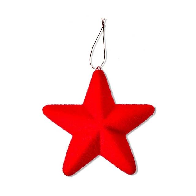 Patriotic Red Flocked Star Ornament, 6", by Way To Celebrate | Walmart (US)