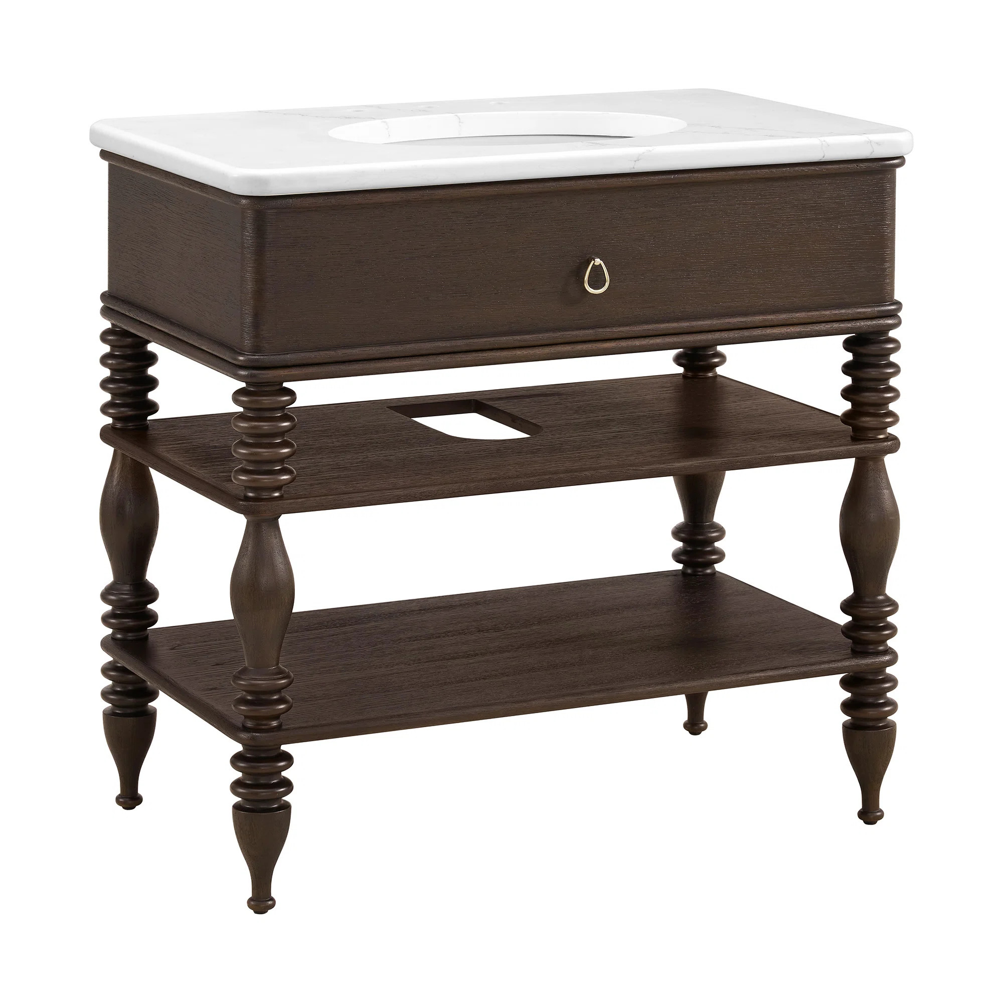 Chantilly 36" Single Sink Bathroom Vanity With Statuario Quartz Countertop | Wayfair North America