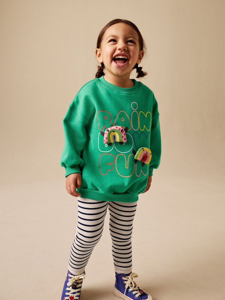 Green Rainbow Sweatshirt & Flare Leggings Set (3mths-7yrs) | Next US