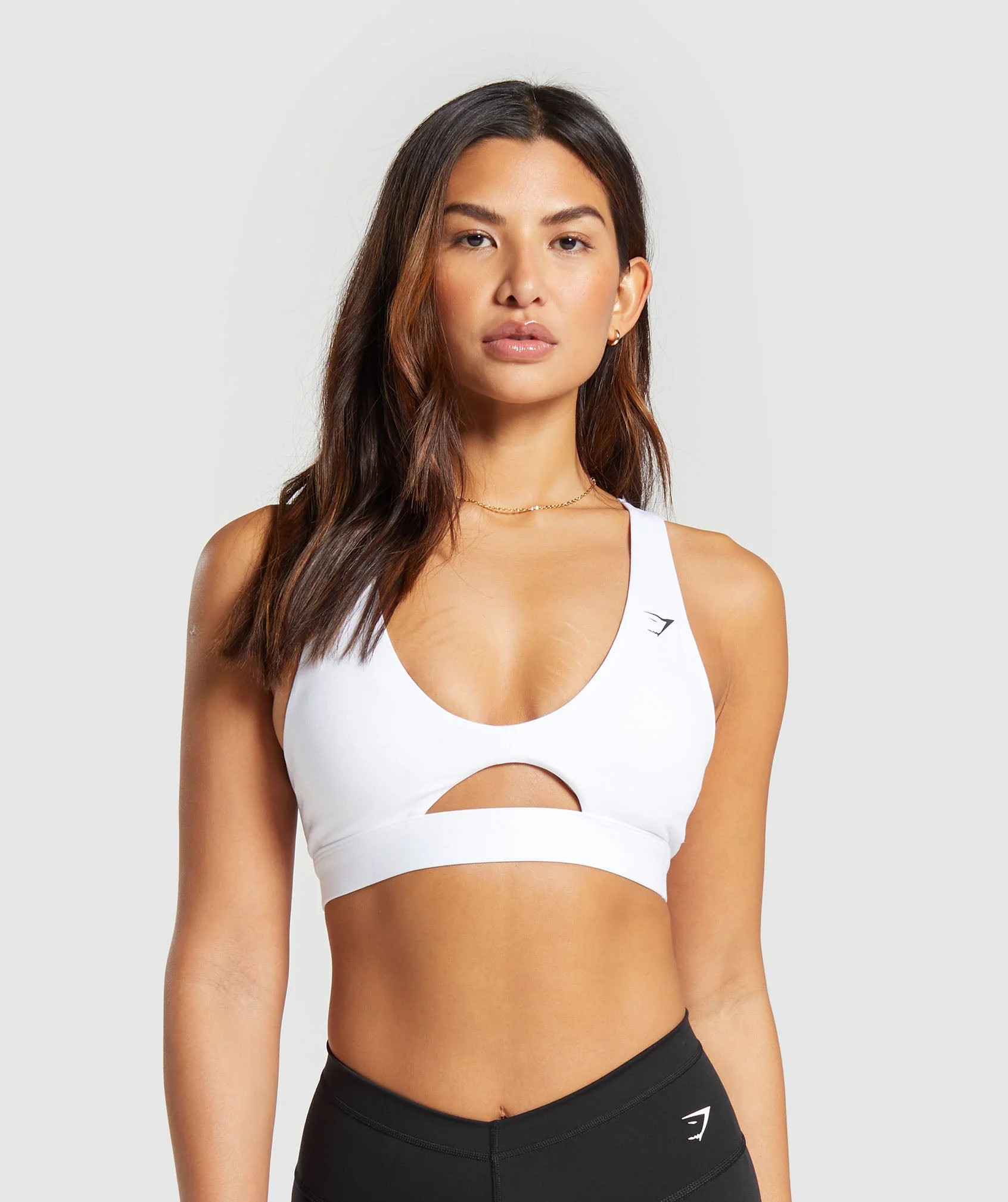 Gymshark Peek A Boo Sports Bra - White | Gymshark US