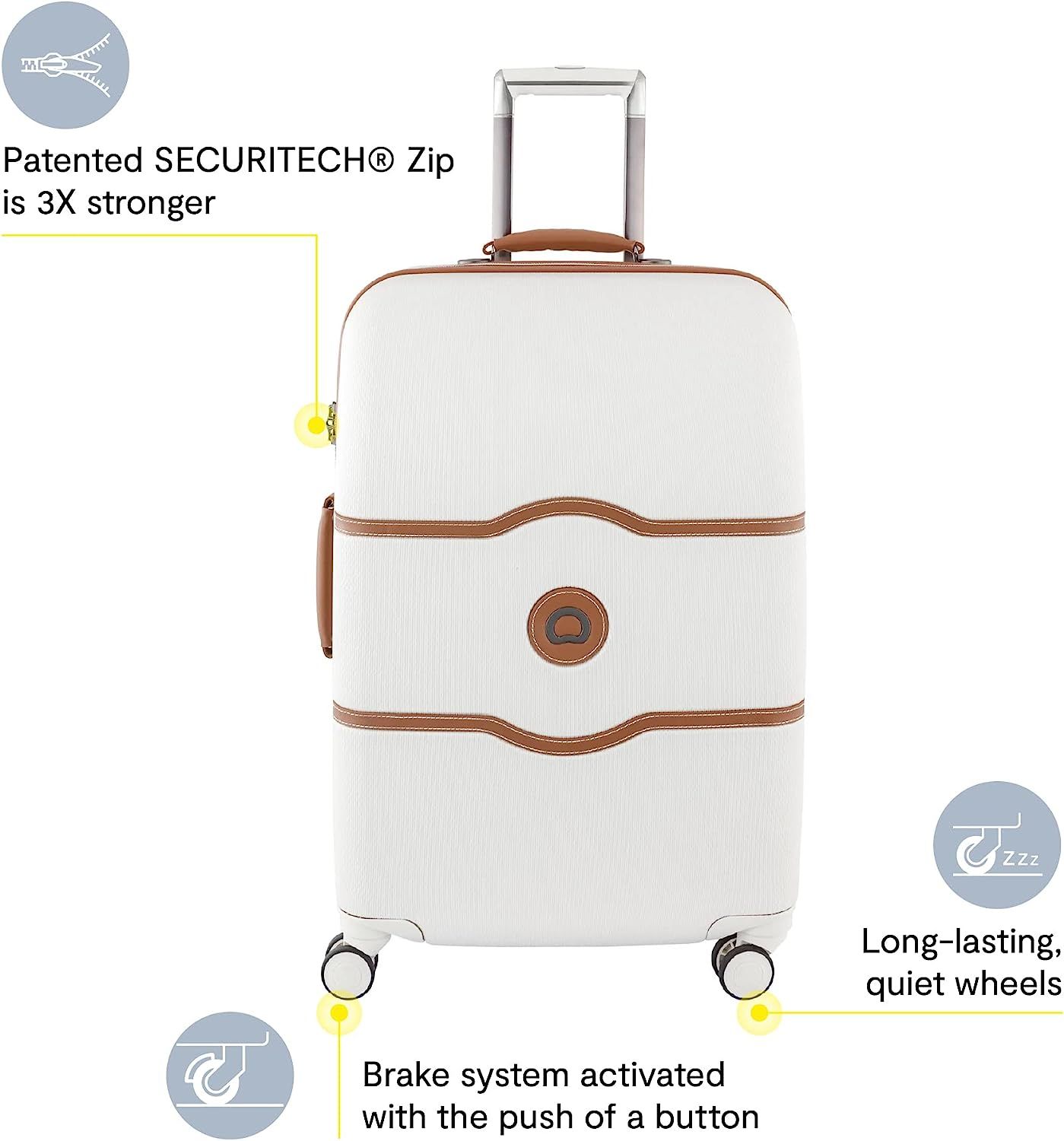 DELSEY Paris Chatelet Hard+ Hardside Luggage with Spinner Wheels, Champagne White, Carry-on 21 Inch, | Amazon (US)