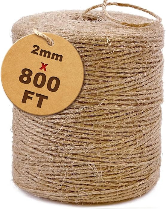 SMART&CASUAL 800 Ft Natural Jute Twine String Thin Ribbon Hemp Twine for Craft Plant Gift Wrappin... | Amazon (US)