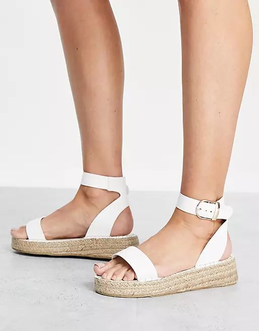 South Beach two part espadrille sandals in white | ASOS | ASOS (Global)