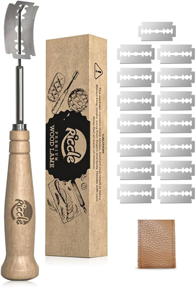 RICCLE Bread Lame Slashing Tool, Dough Scoring Knife with 15 Razor Blades and Storage Cover | Amazon (US)