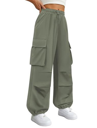 COPYLEAF Parachute Cargo Pants Women Elastic Waisted Quick Dry Lightweight Baggy Hiking Pants wit... | Amazon (US)
