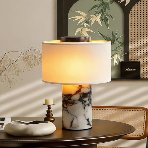 Cordless Marble Table Lamp with USB Port Rechargeable Battery Operated,Bedroom Nightstand Stone B... | Amazon (US)