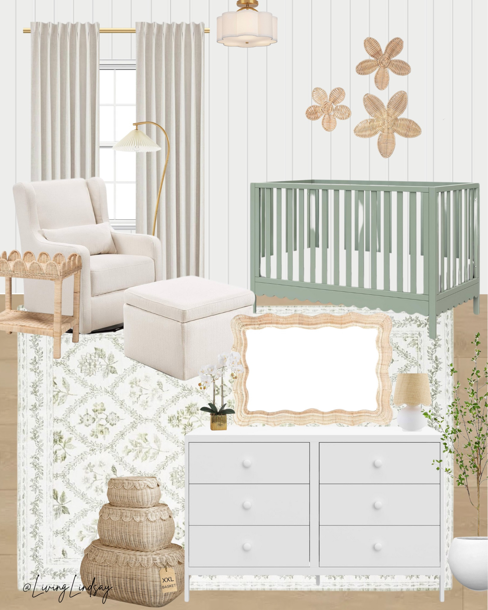 Amazon nursery, scallop nursery, rattan decor, scallop baskets, sage green, sage green nursery, girl nursery, simple nursery, nursery ideas, baby girl nursery, baby girl

#LTKBaby #LTKFamily #LTKHome