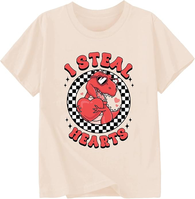 Toddler Boys Valentine's Day Shirt Retro Love Heart T-Shirts Kids Valentine's Day Tees 2-10 Years | Amazon (US)