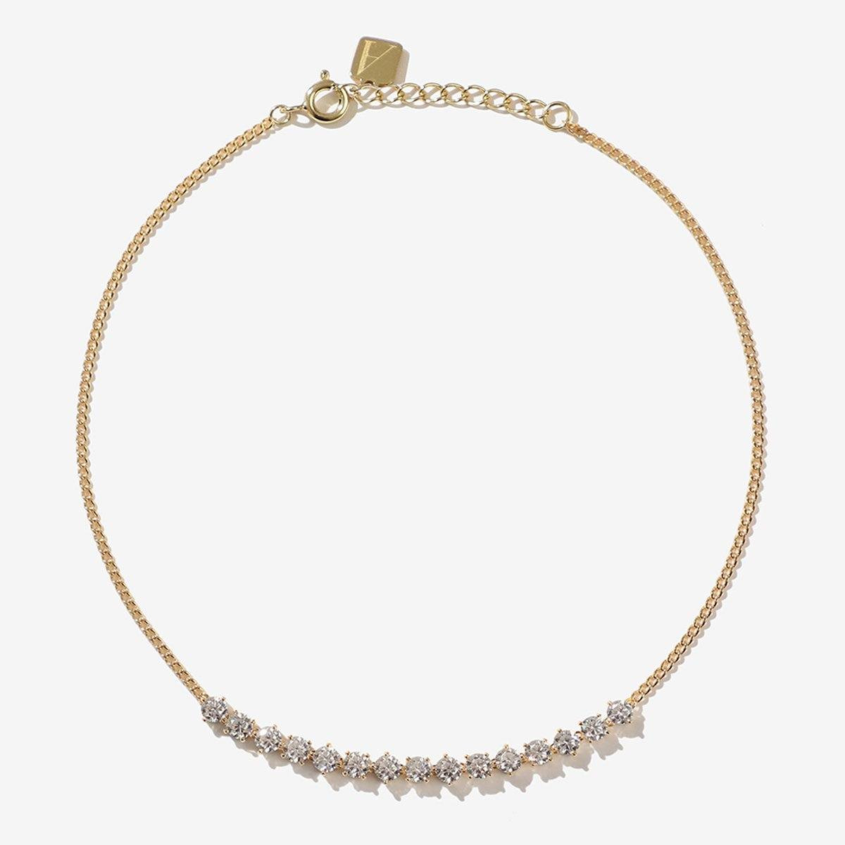 Gold Reen Crystal Anklet | Adornmonde | Adornmonde