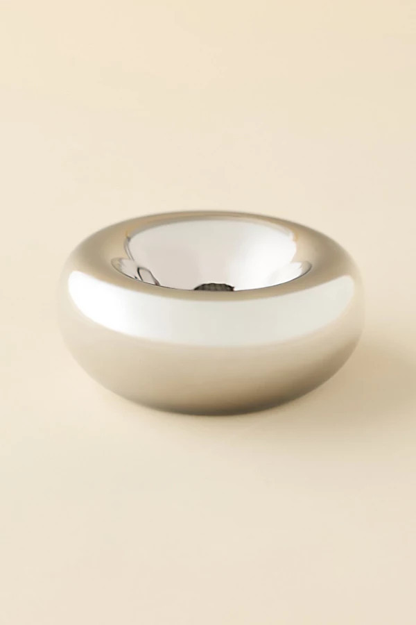 Cora Chrome Ceramic Catch-All Dish in Silver at Urban Outfitters | Urban Outfitters (US and RoW)