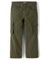 Boys Garment Dyed Ripstop Baggy Cargo Pants - Blue Sky Mountain - Green | Gymboree