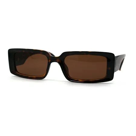 SA106 Womens Classy 90s Fashion Sassy Rectangle Plastic Sunglasses Tortoise Brown | Walmart (US)