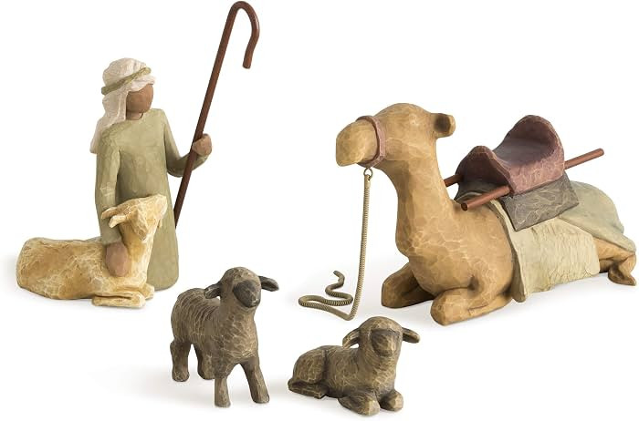 Willow Tree Shepherd and Stable Animals, Surrounding New Life with Love and Warmth, Build a Holid... | Amazon (US)