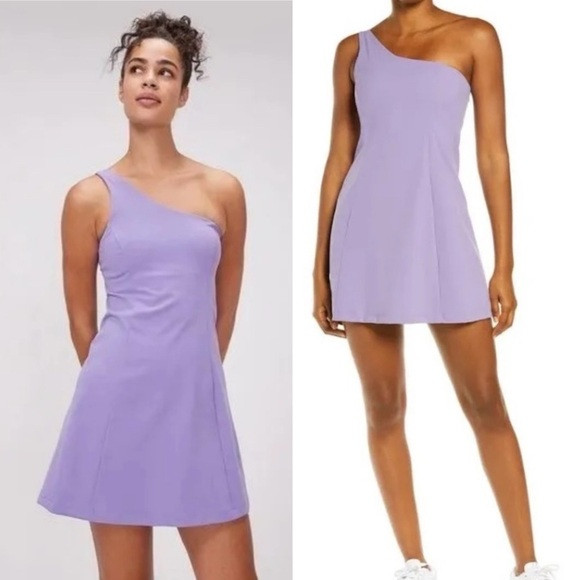 Outdoor Voices One-Shoulder Lavender Dress M NWT | Poshmark