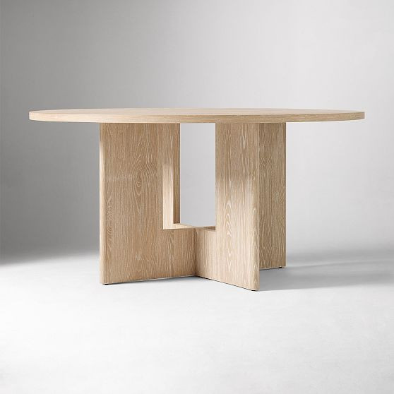 Barwell 60" Round Dining Table, Cerused White | West Elm (US)