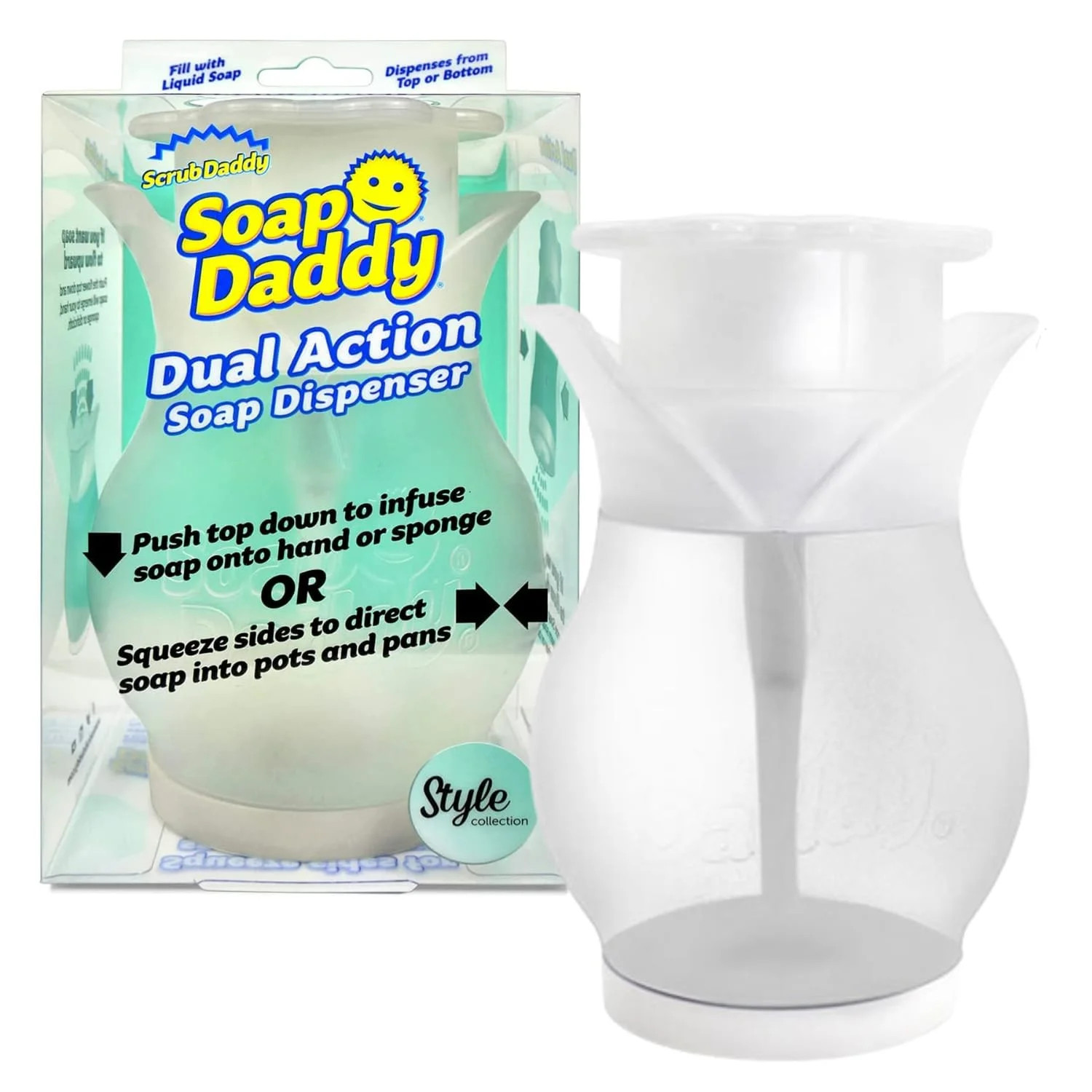 Scrub Daddy Soap Dispenser - Soap Daddy, Dual Action for Kitchen, Refillable,  BPA Free Plastic, ... | Walmart (US)