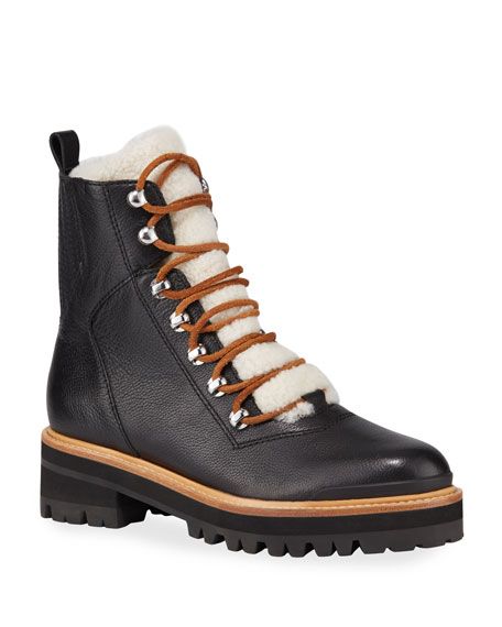 Izzie Shearling Fur Hiker Boots | Neiman Marcus