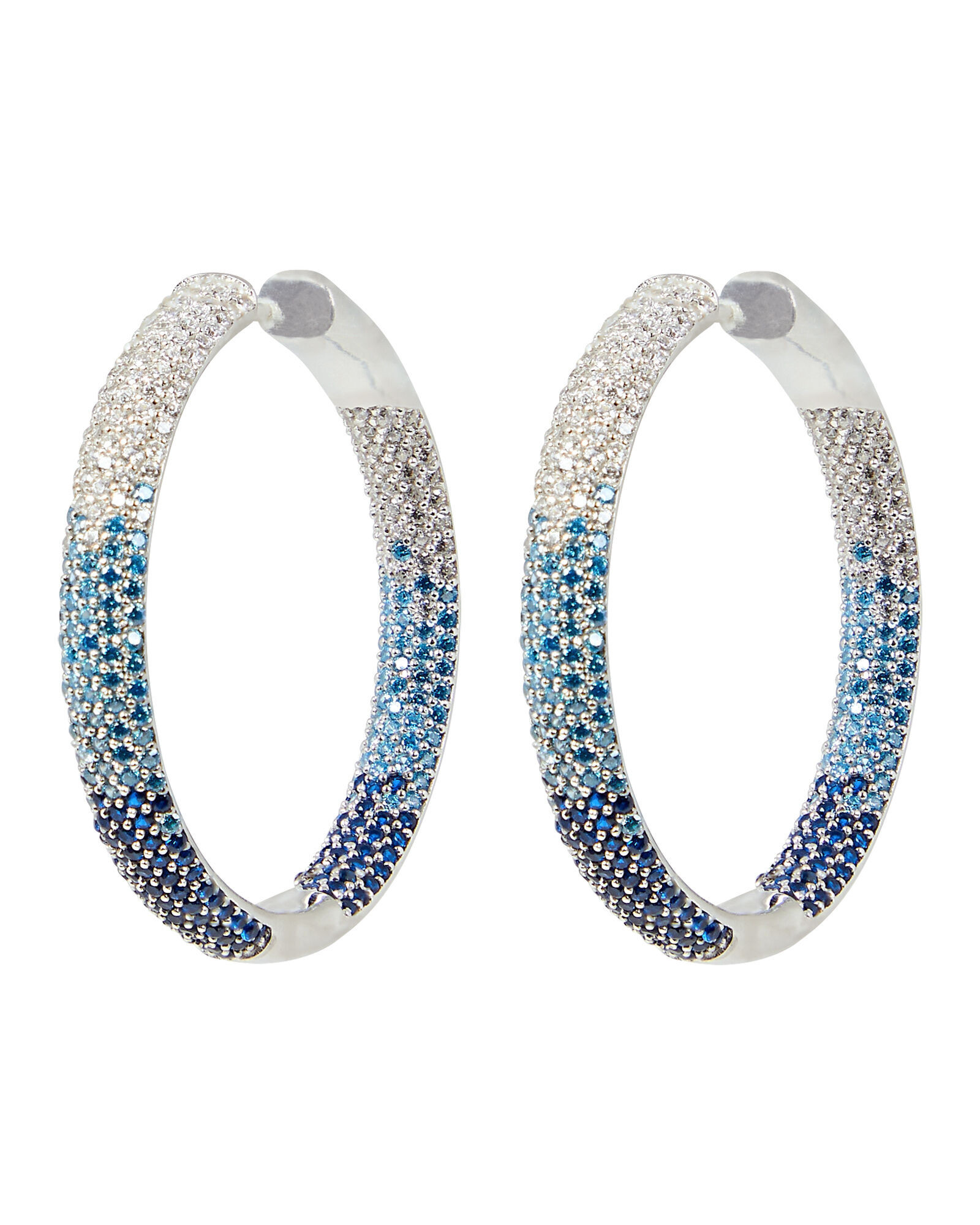 Tire Rhodium Vermeil Crystal Hoop Earrings | INTERMIX