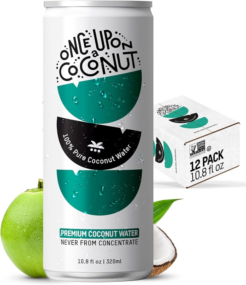 Once Upon a Coconut 100% Pure Coconut Water - Low Calorie All-Natural Drink with Electrolytes - N... | Amazon (US)