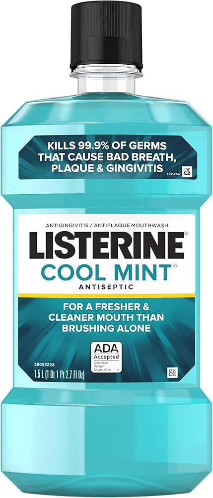 Listerine Cool Mint Antiseptic Mouthwash, Daily Oral Rinse Kills 99% of Germs that Cause Bad Brea... | Amazon (US)