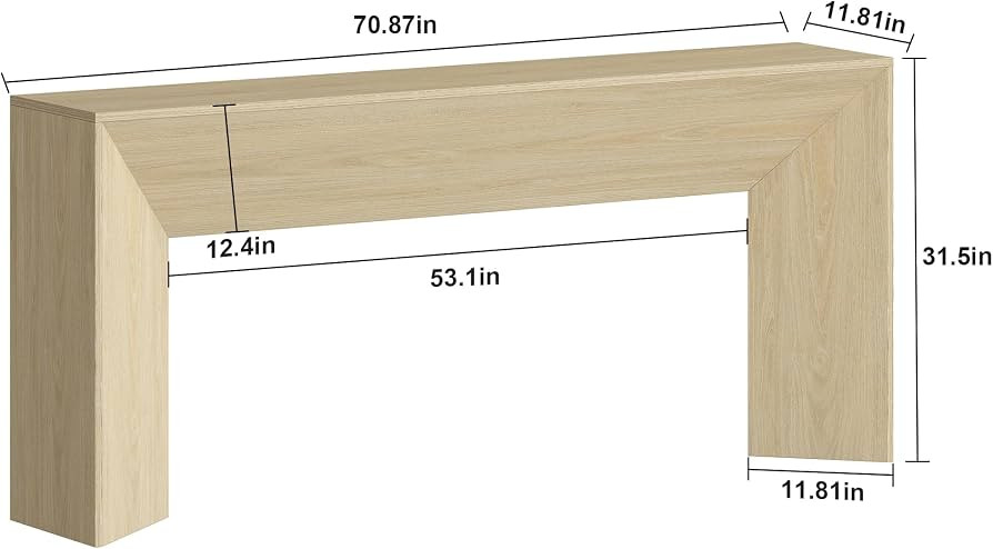 knoworld 70.9 Inch Long Console Table, Farmhouse Entryway Table with Sturdy Triangular Base, Wood... | Amazon (US)