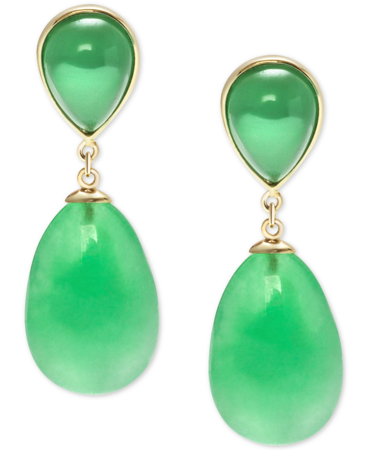 Dyed Green Jade Drop Earrings in 14K Yellow Gold-Plated Sterling Silver | Macys (US)