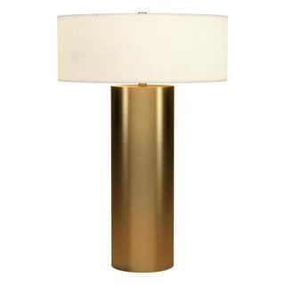 Meyer&Cross Wells 24.25 in. Brass Finish Table Lamp with Fabric Shade TL2350 - The Home Depot | The Home Depot