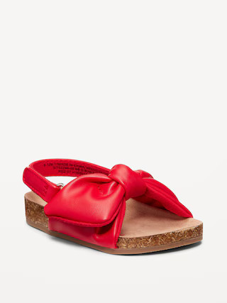 Faux-Leather Bow-Front Sandals for Baby | Old Navy (US)
