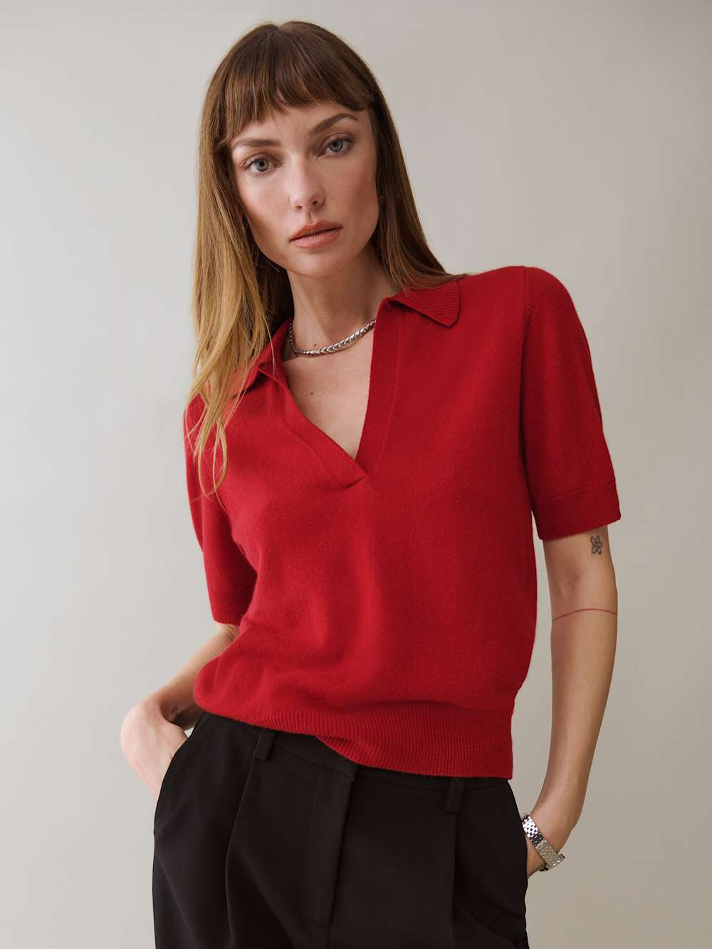 Louise Cashmere Polo Sweater | Reformation (Global)