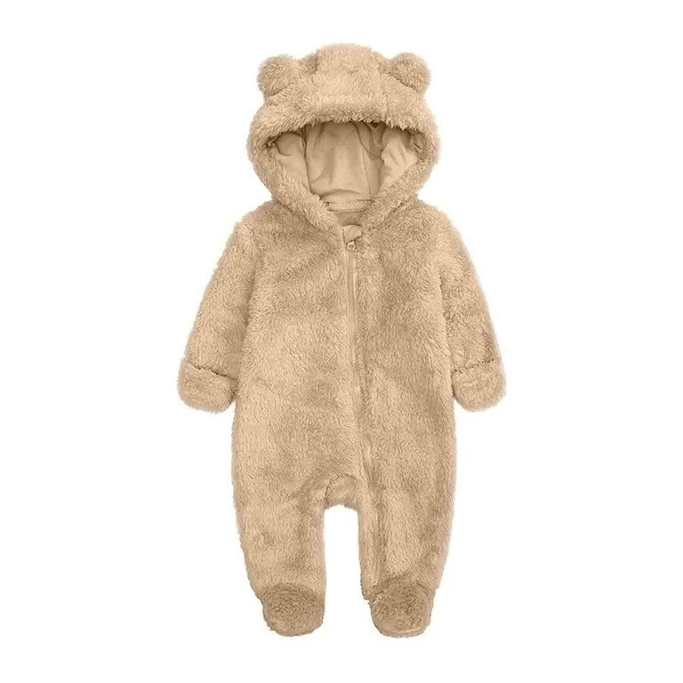 Elainilye Fashion Unisex Baby Clothes Newborn Boys Girls Plush Cute Bear Ears Winter Thick Warm J... | Walmart (US)
