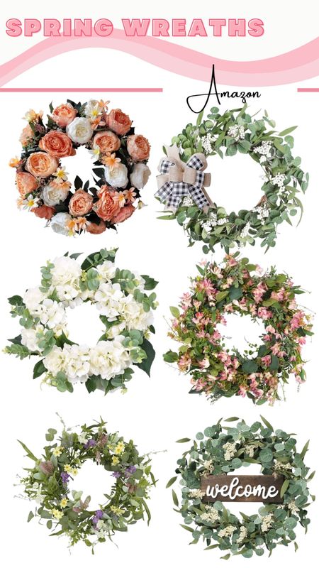 Amazon spring wreath roundup! Floral wreaths, spring wreaths, greenery wreath, white floral wreath

#LTKfindsunder50 #LTKSeasonal #LTKhome