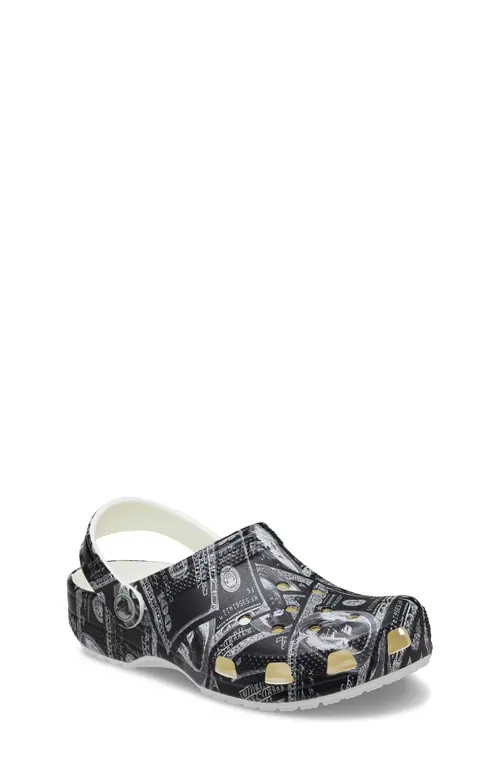 CROCS Kids Classic Crackle Glow in the Dark Clog in Glow Green at Nordstrom, Size 4 M | Nordstrom