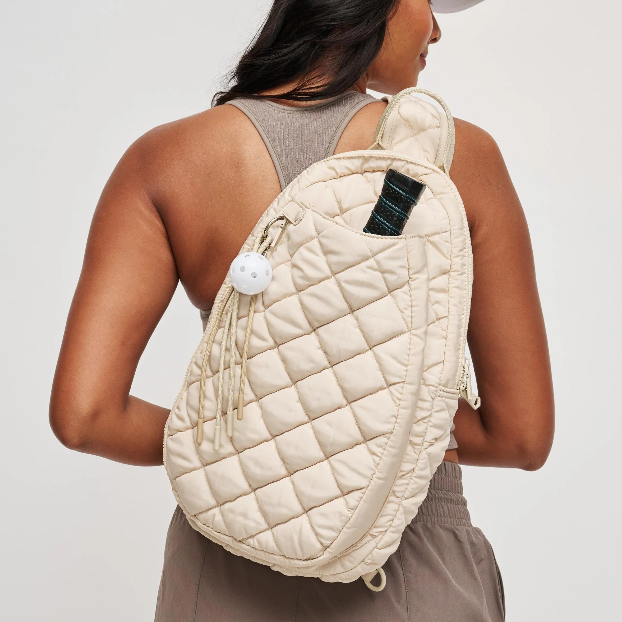 Match Point - Quilted Puffer Pickleball & Paddle Tennis Sling Backpack | Sol and Selene