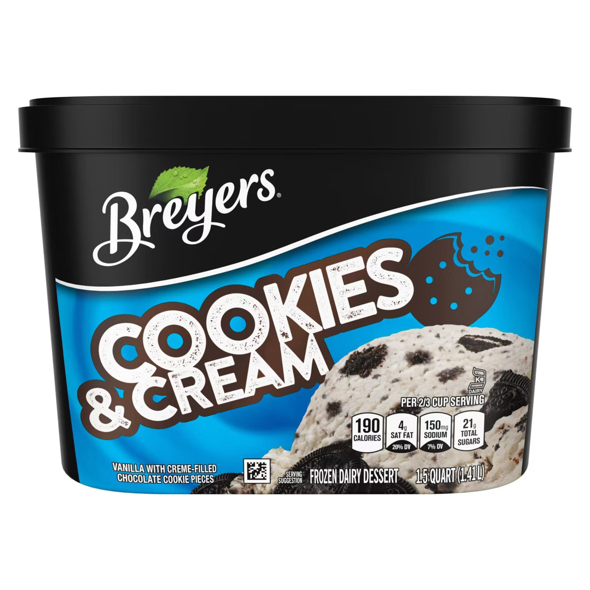 Breyers Cookies & Cream Frozen Dairy Dessert With Chocolate Cookies - 48oz | Target