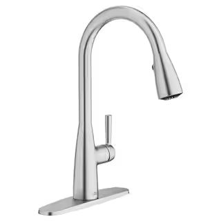 Fairbury 2S Single-Handle Pull-Down Sprayer Kitchen Faucet in Stainless Steel | The Home Depot