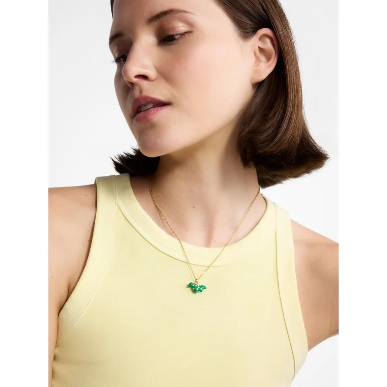 Free Assembly Women's Dinosaur Pendant Goldtone Necklace, 16" + 3" Extender | Walmart (US)