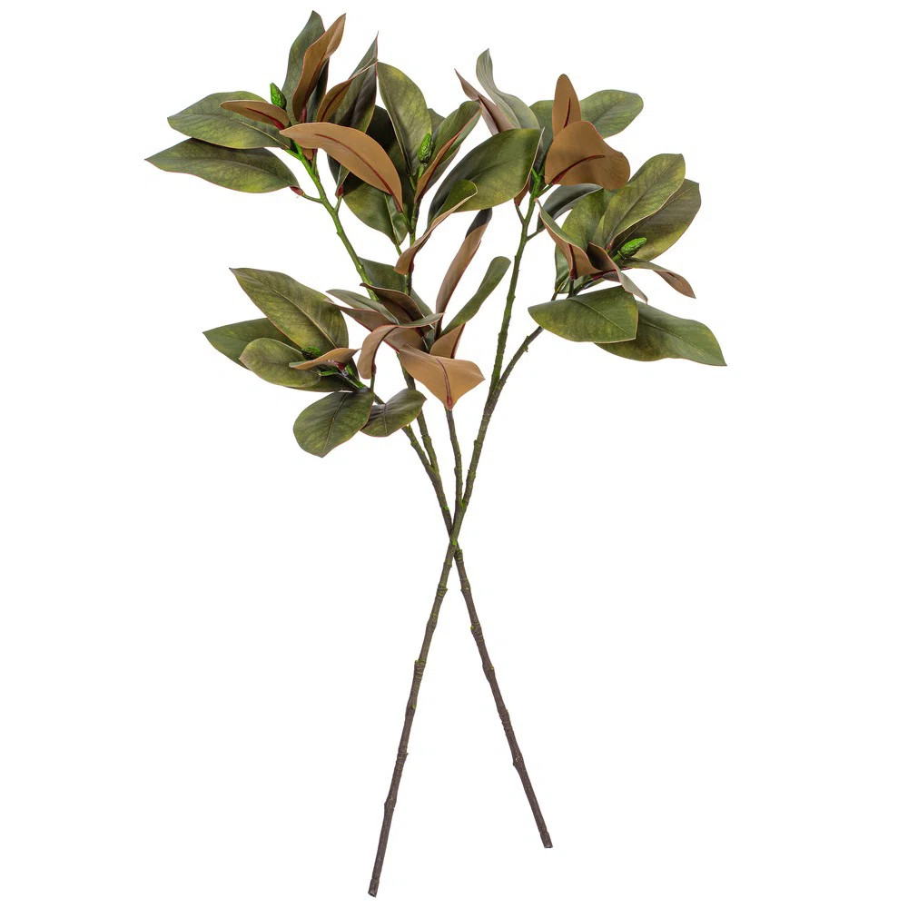 35" Artificial Green Magnolia Branch 2/Bag. (Set of 2) | Wayfair North America