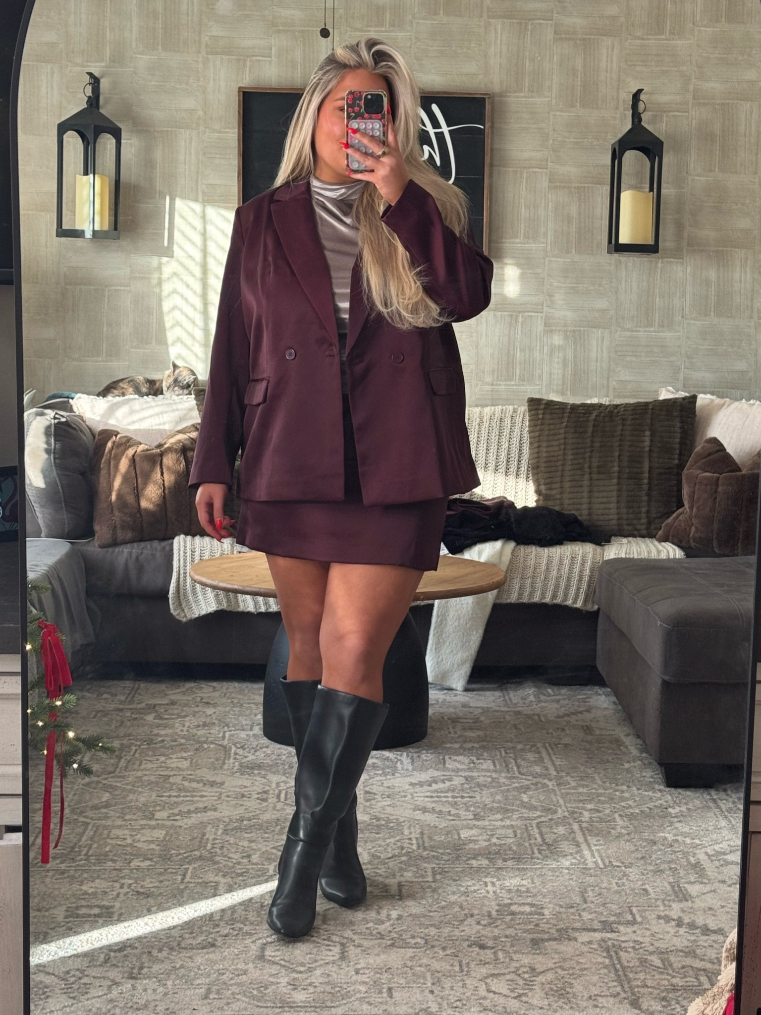 XL TOP 
XL BLAZER
XL SKIRT
BOOTS TTS

#AD @target @targetstyle #target #targetpartner #targetstyle

#LTKMidsize #LTKCyberWeek #LTKHoliday