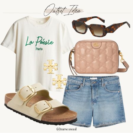 Casual graphic tee and denim shorts summer outfit idea 

#LTKshoecrush #LTKfindsunder100 #LTKSeasonal