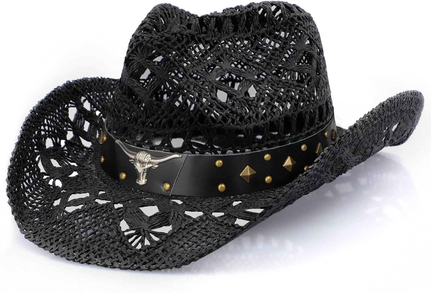 Cowboy Hat,Cowgirl Hat,Cowboy Hats for Women/Mens/Straw Wide with Shapeable Brim Cowboy Hat for W... | Amazon (US)