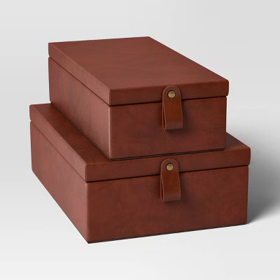 Faux Leather Storage Box Set - Threshold™ | Target