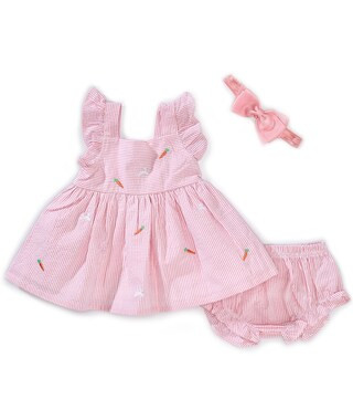 Adventurewear 360 Baby Girls 3-24 Months Easter Bunny & Carrots Patterned Seersucker Dress | Dill... | Dillard's