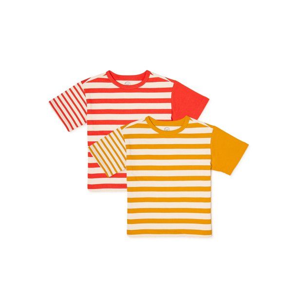 Wonder Nation Boys Oversized Striped T-Shirt | Walmart (US)