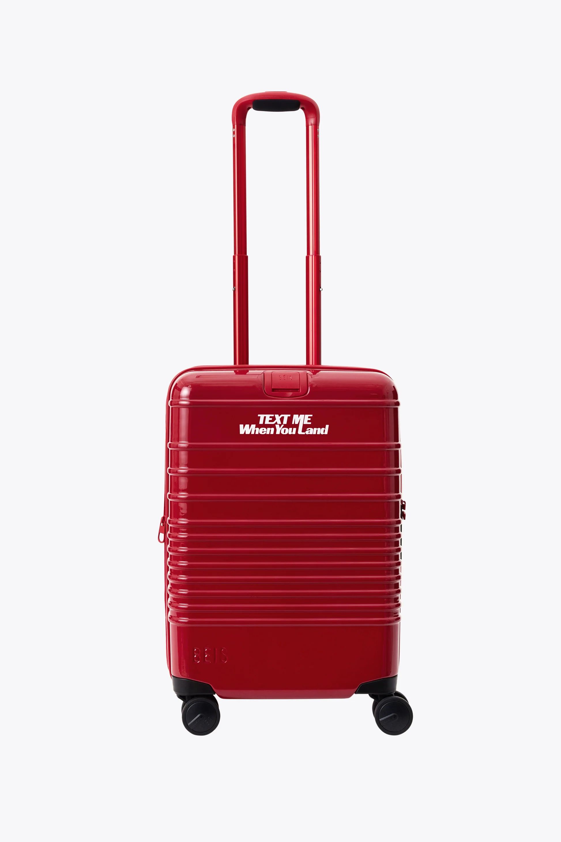 BÉIS x Lonely Ghost 'The Carry-On Roller' in Text Me Red - Red Carry-On Luggage & Suitcase | BÉIS Travel