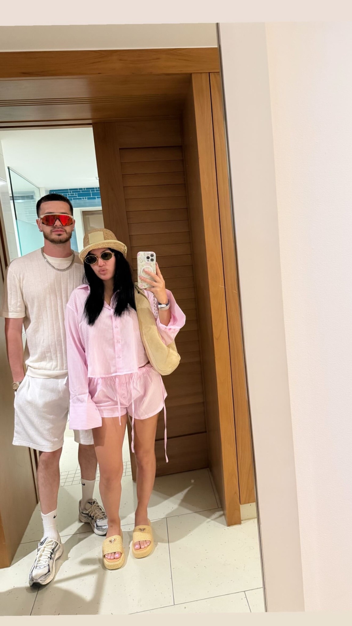 This pink striped boxers and button down set is so adorable and perfect for vacation! Love adding these woven accessories for an extra beachy touch 💕

#LTKStyleTip #LTKItBag #LTKShoeCrush