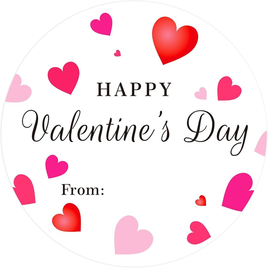 joycraft Valentine's Day Stickers, 2 Inches Happy Valentine's Day Stickers, 60Pcs Round Valentine... | Amazon (US)