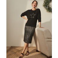 Stretch Sequin Pencil Skirt | The White Company (US & CA)