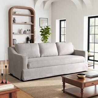 Serta Harbor 90.6 in. Beige Polyester Full Size Sofa Bed 113A012LIN - The Home Depot | The Home Depot
