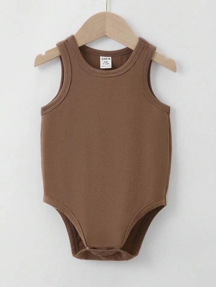 SHEIN BASICS Baby Solid Tank Bodysuit | SHEIN