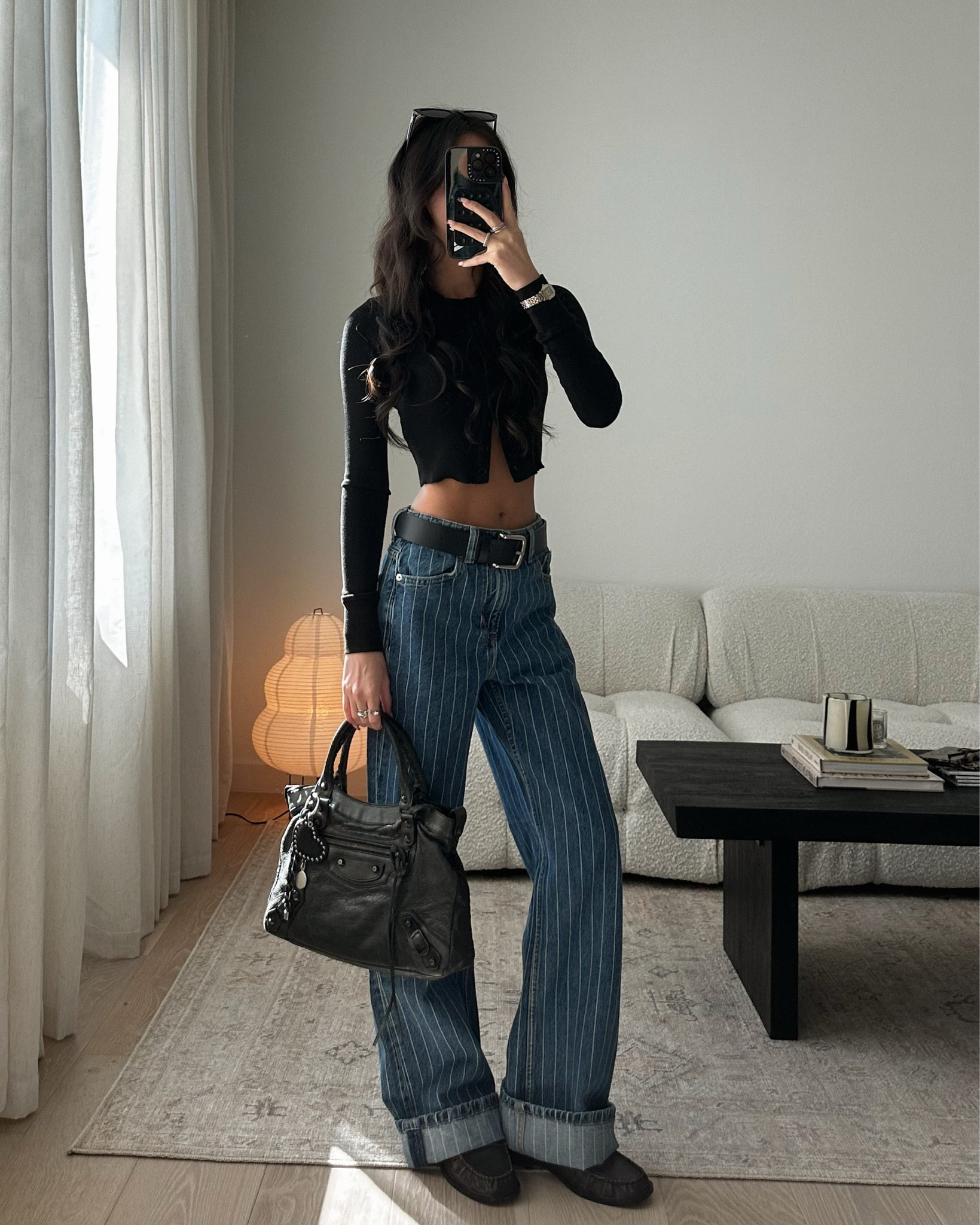 jeans are old h&m but they have one that’s very similar (linked - wearing US 0)
cardigan is old garage - linked similar fitted cardigans 